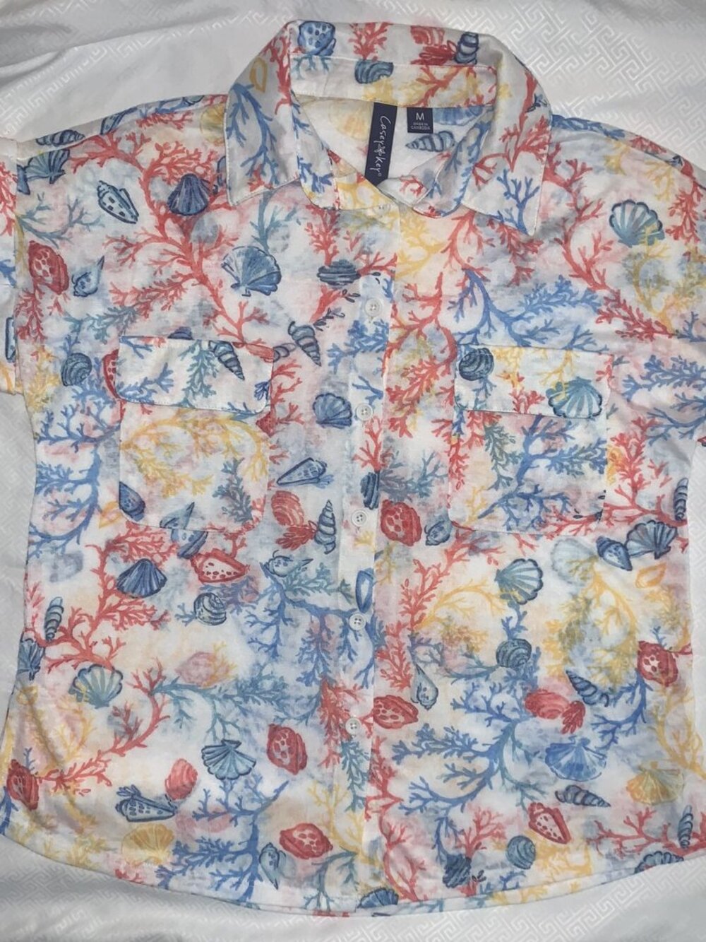 Casey Key Button-up Shirt Women's size M -Comfortably Soft- Pre-owned Excellent